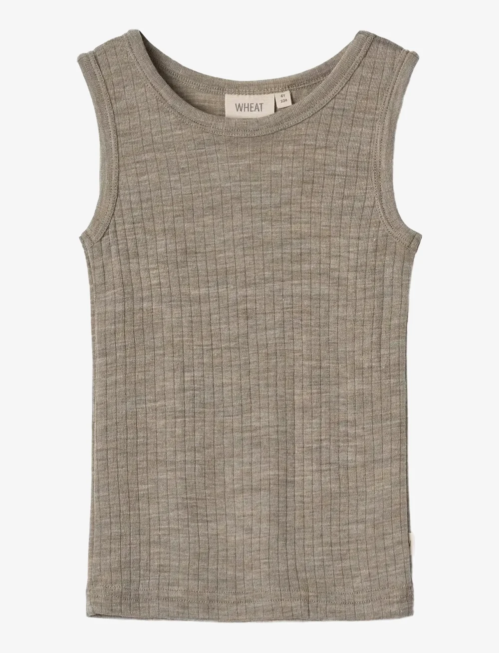 Wheat - Wool Silk Singlet Iggy - linnen - khaki melange - 0