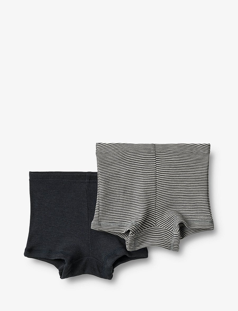 Wheat - 2 Wool Boxershorts Avalon - unterhosen - navy stripe - 0