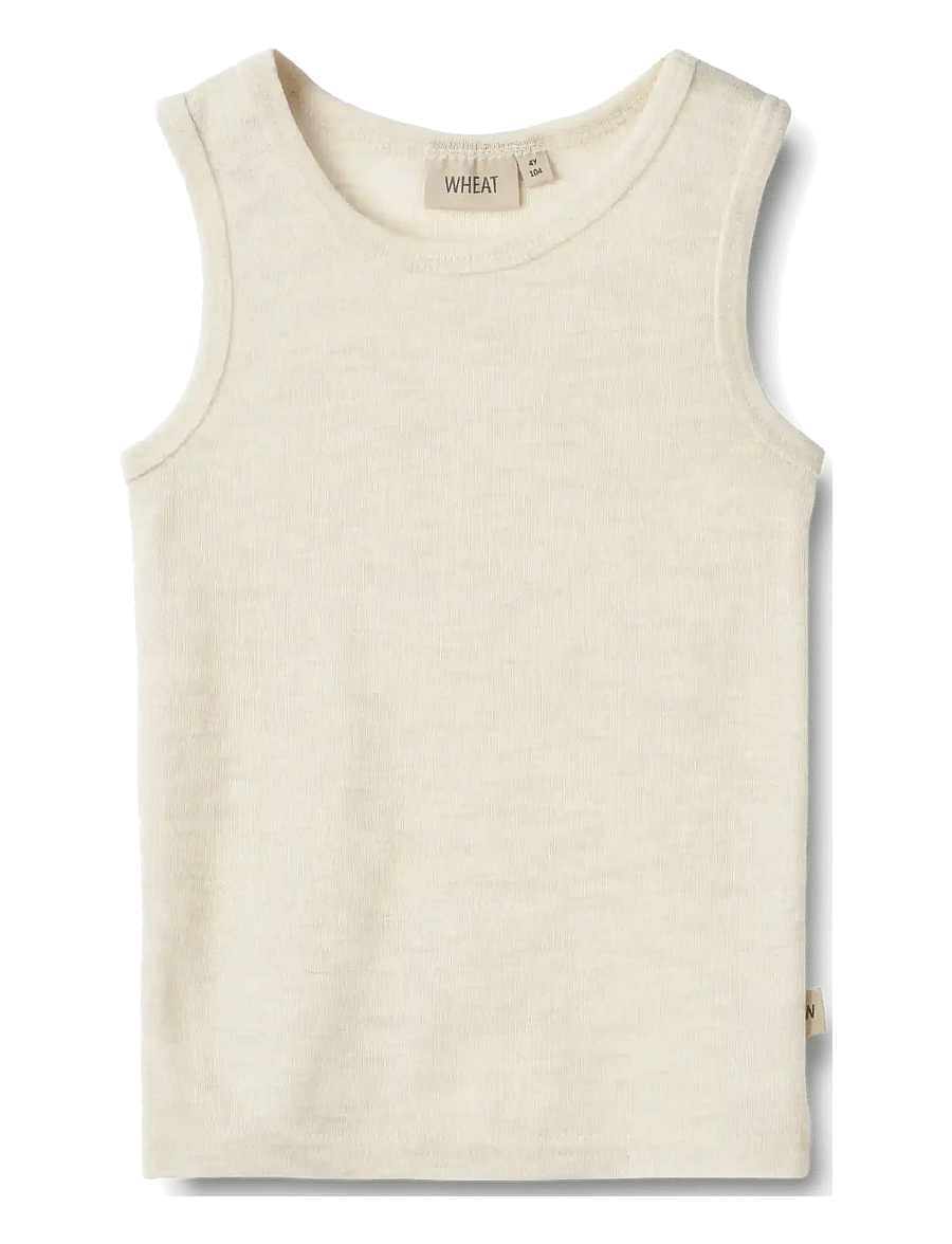 Wheat - Wool Singlet Iggy - underställströjor - eggshell melange - 0