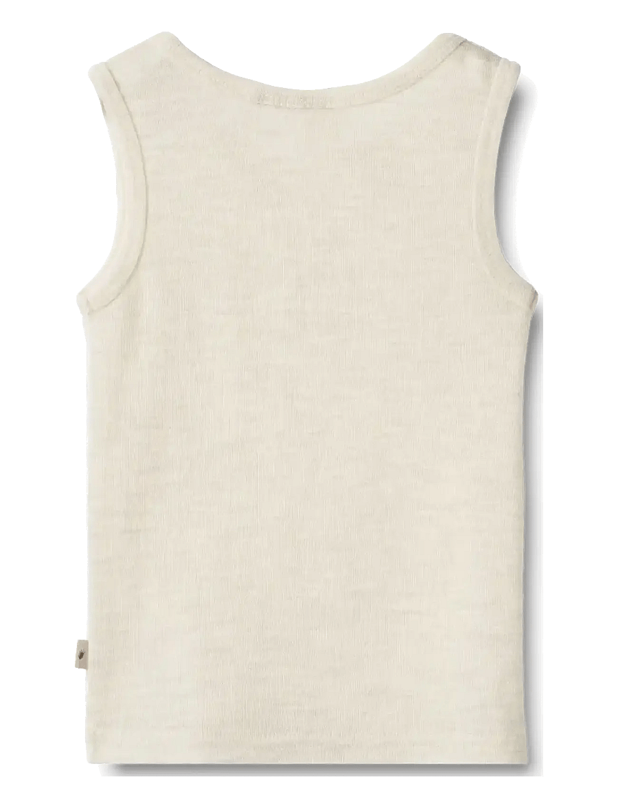 Wheat - Wool Singlet Iggy - underställströjor - eggshell melange - 1