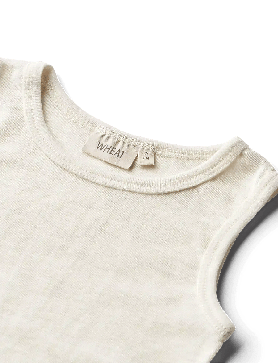 Wheat - Wool Singlet Iggy - underställströjor - eggshell melange - 2