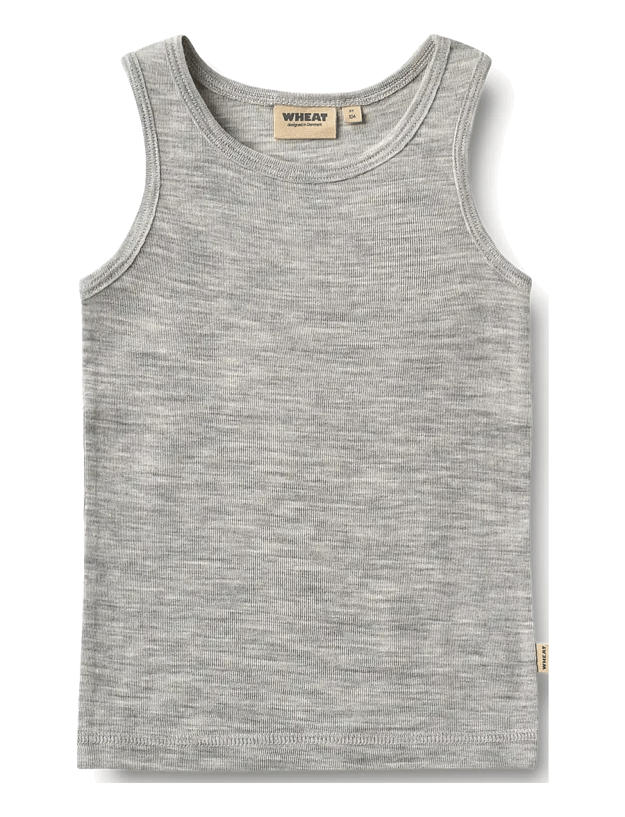 Wheat - Wool Singlet Iggy - melange grey - 0