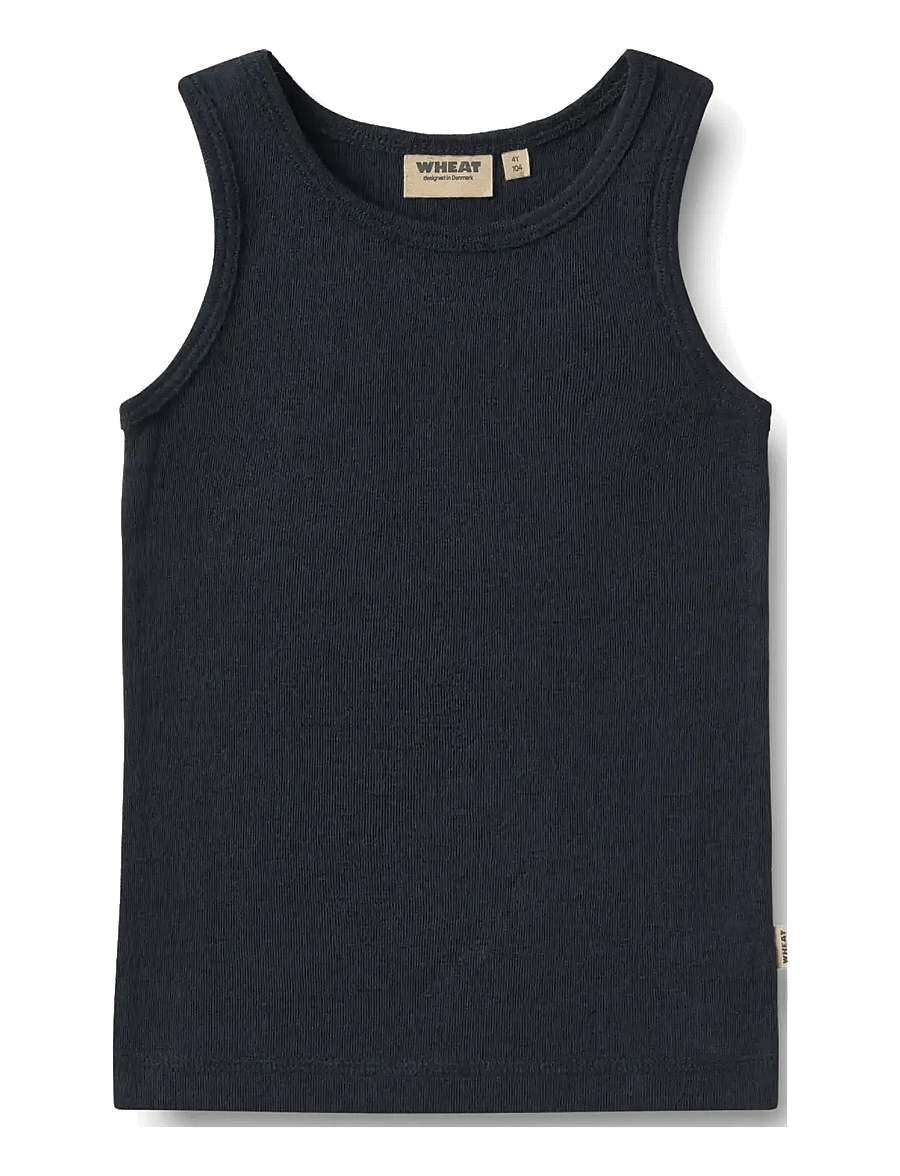 Wheat - Wool Singlet Iggy - underställströjor - navy - 0