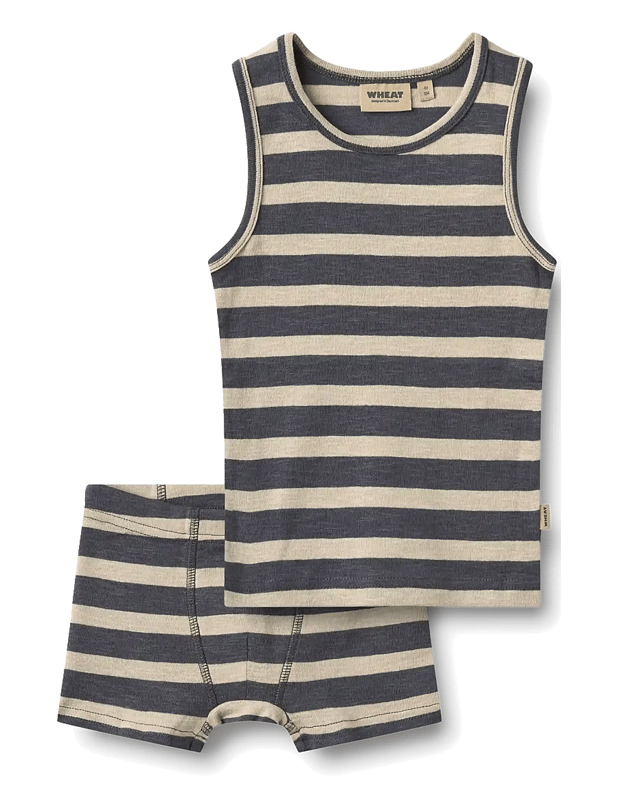 Wheat - Underwear Louis - greyblue stripe - 0