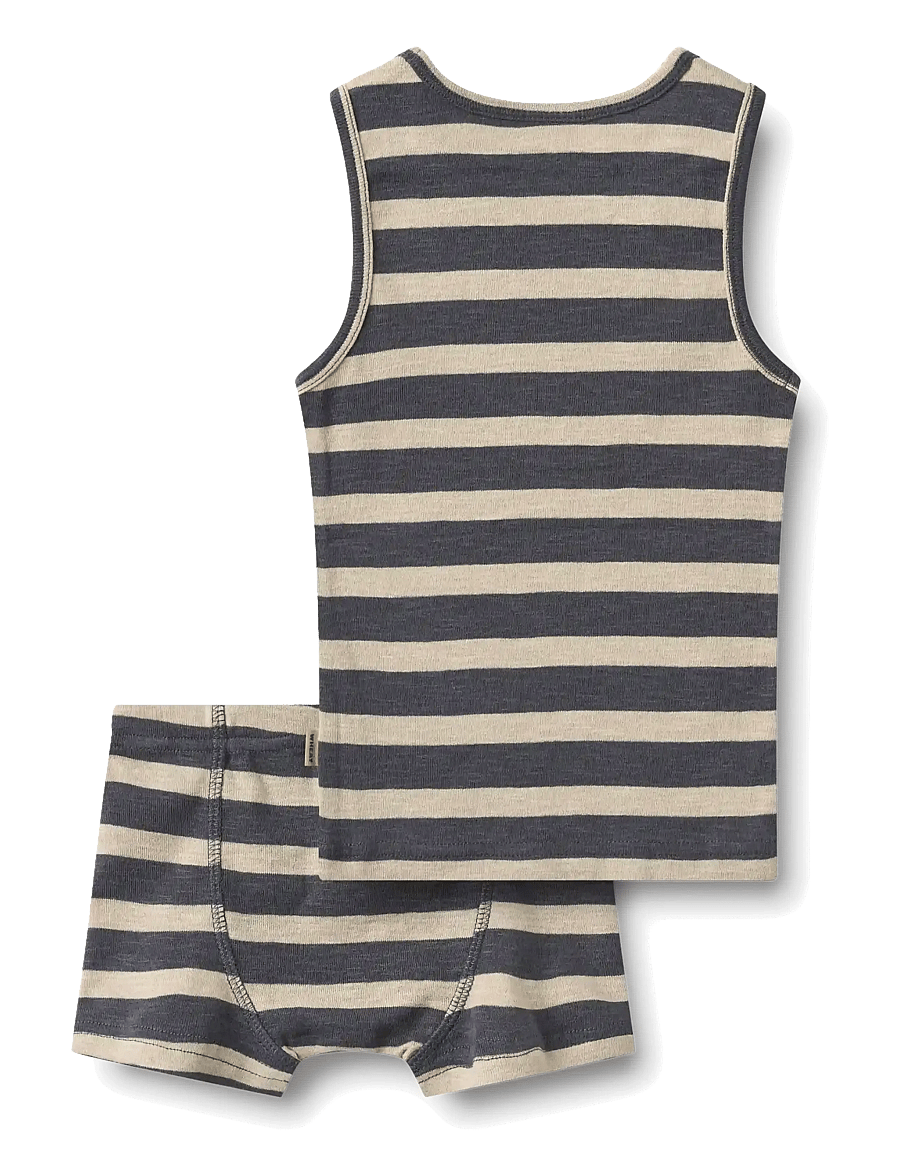 Wheat - Underwear Louis - greyblue stripe - 1