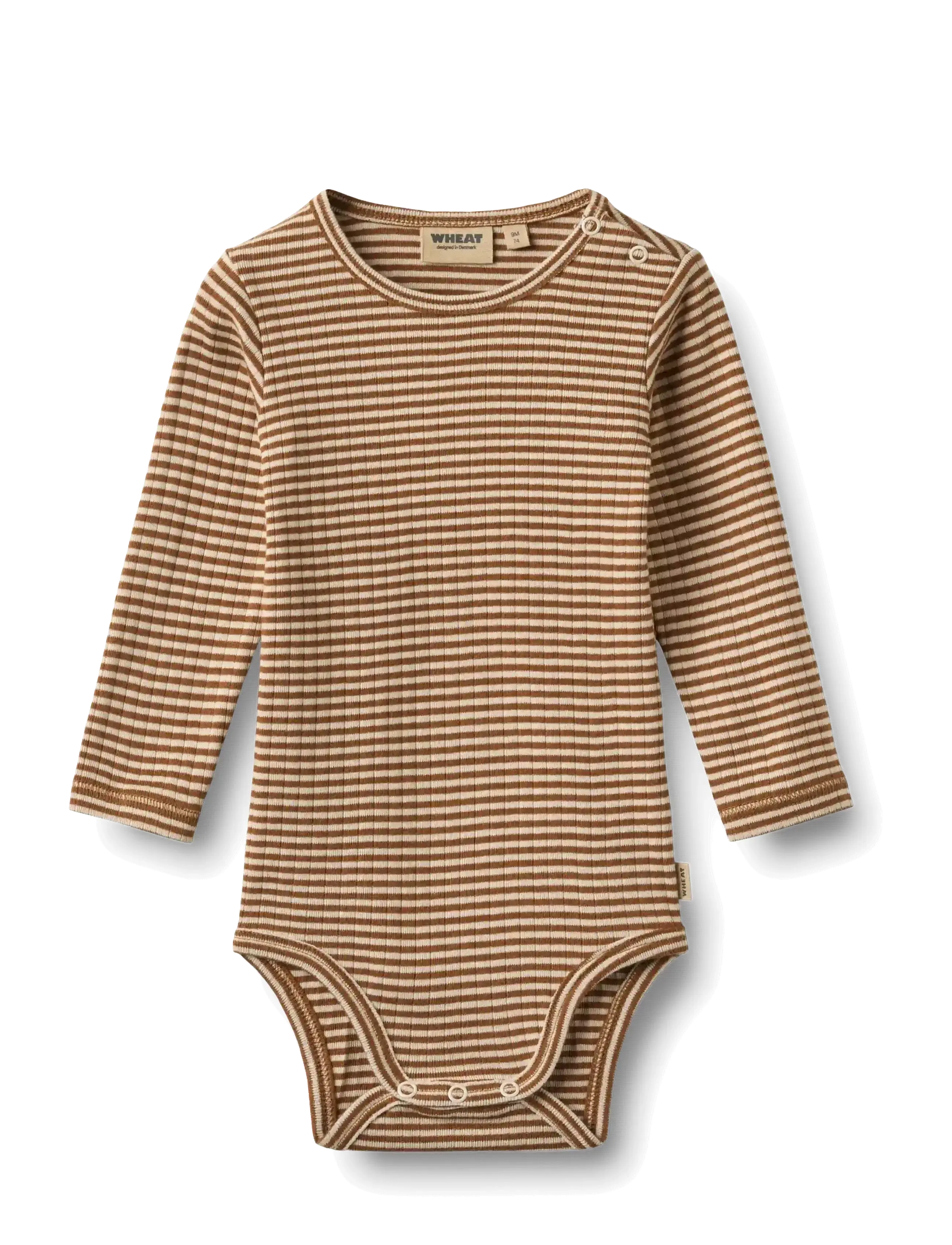 Wheat Body L/S Freddie - Imik  44-92 - WARM HAZEL STRIPE / brown