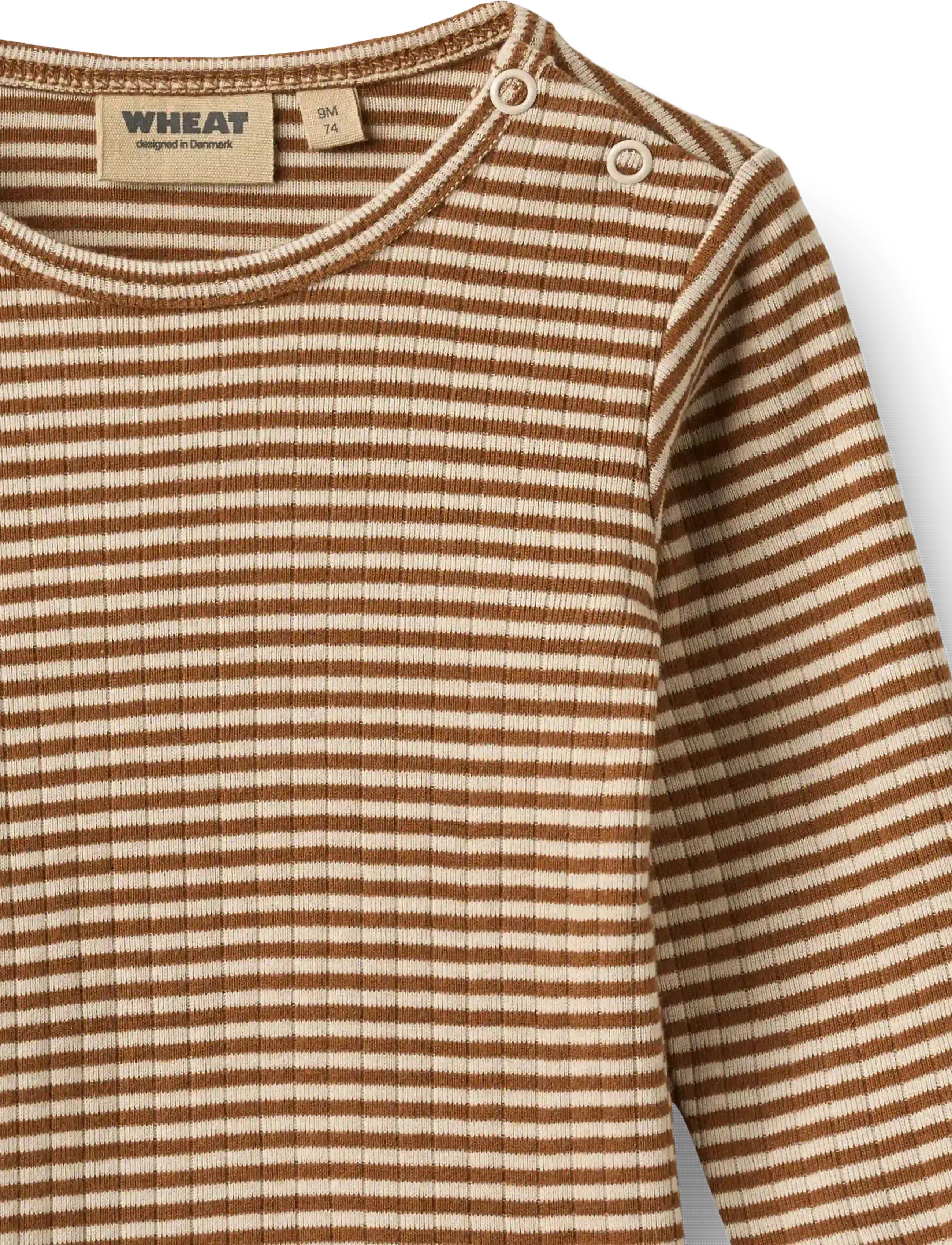 Wheat - Body L/S Freddie - pikkade varrukatega bodid - warm hazel stripe - 2
