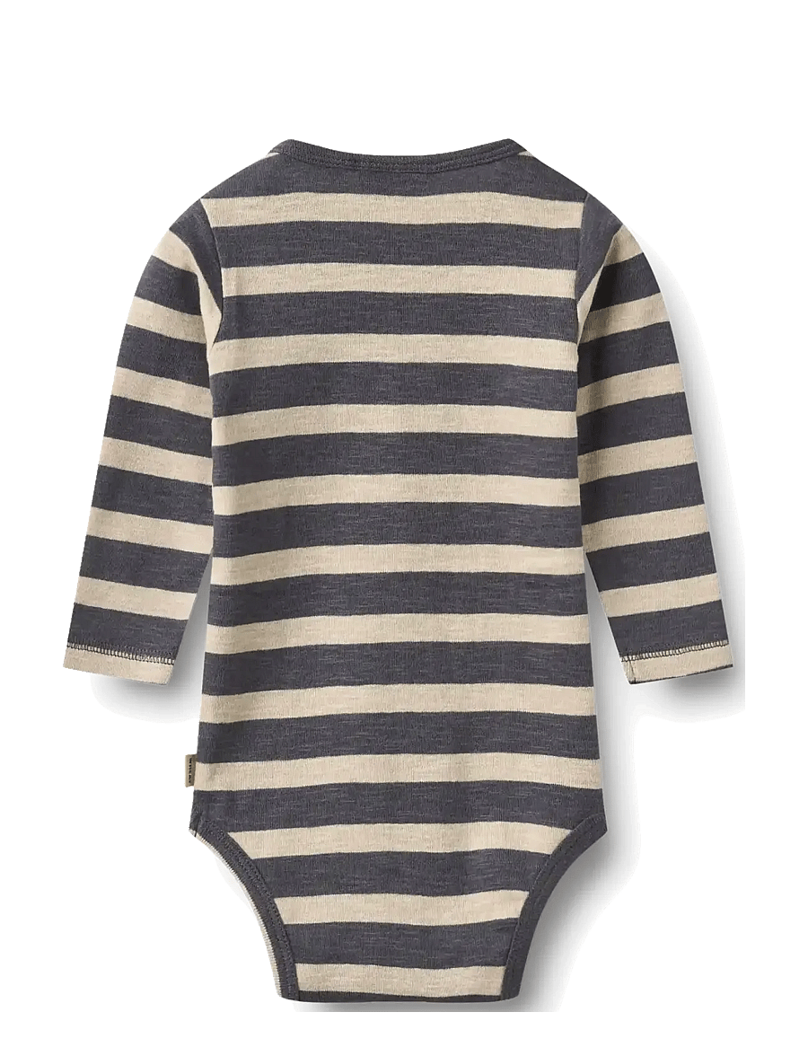 Wheat - Body L/S Freddie - pikkade varrukatega bodid - greyblue stripe - 1