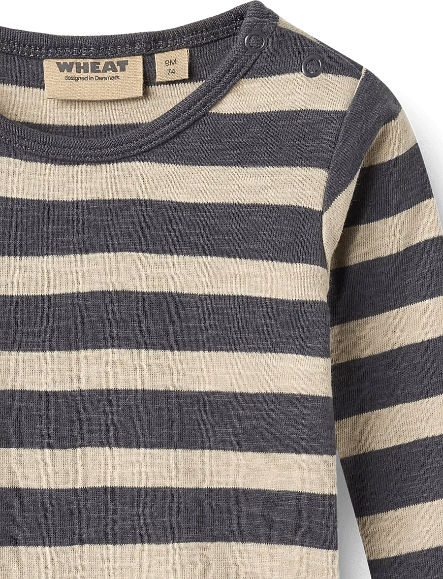 Wheat - Body L/S Freddie - pikkade varrukatega bodid - greyblue stripe - 2
