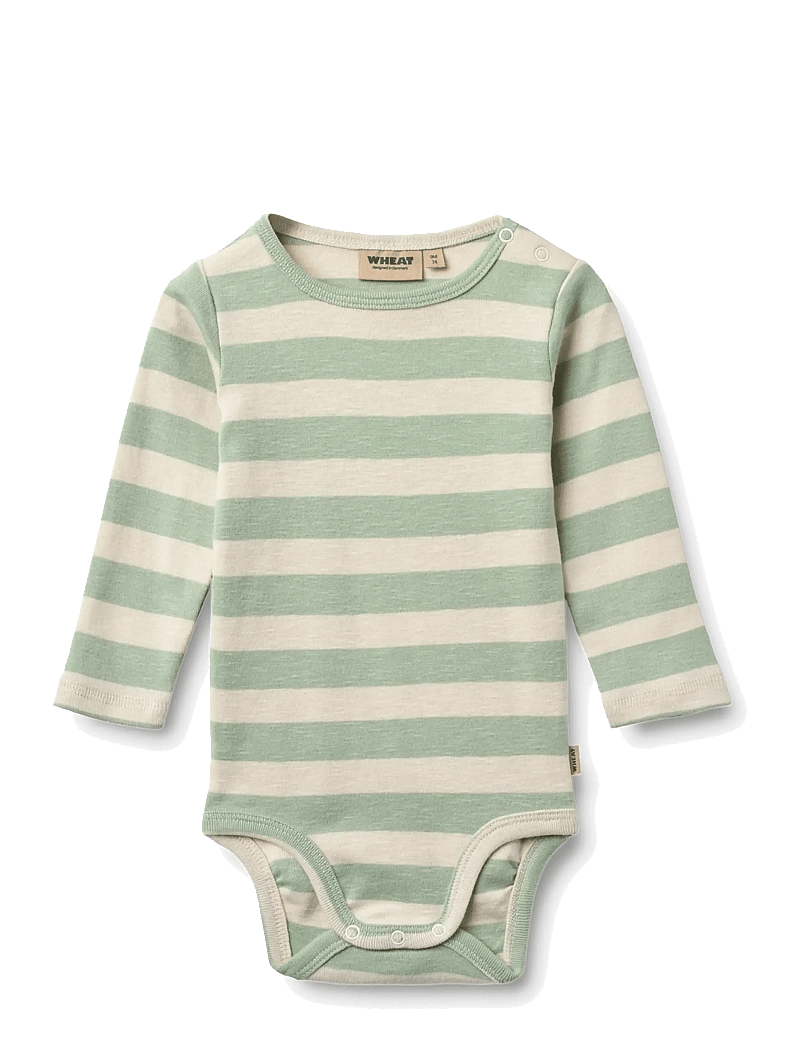 Wheat - Body L/S Freddie - pikkade varrukatega bodid - mint stripe - 0