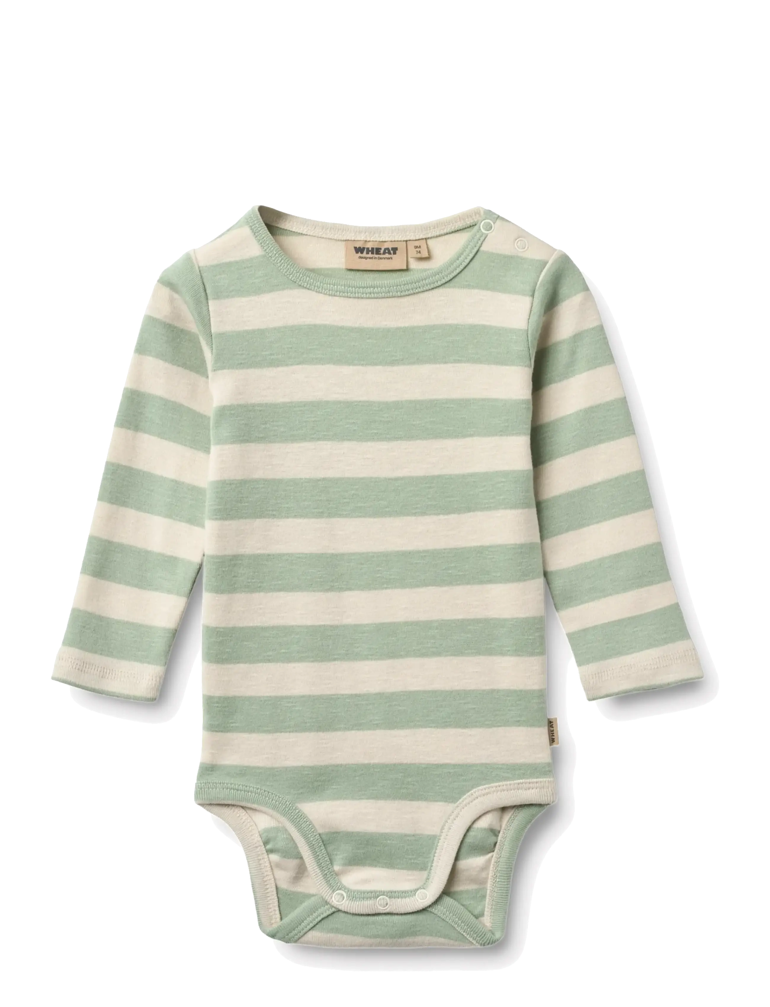 Wheat Body L/S Freddie - Bodyer - MINT STRIPE / green