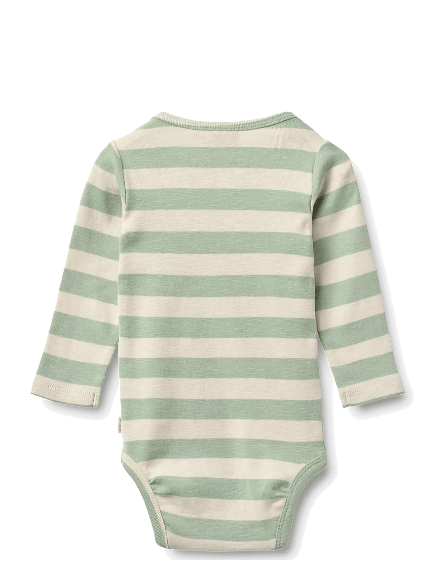 Wheat - Body L/S Freddie - pitkähihaiset bodyt - mint stripe - 1