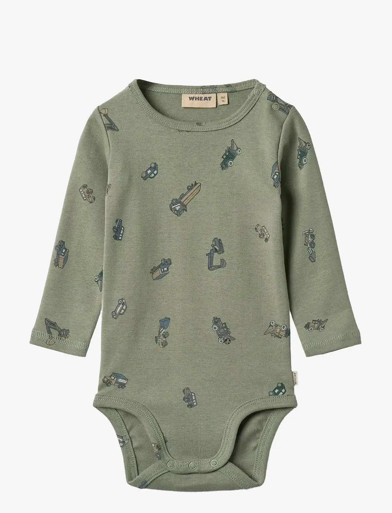 Wheat - Body L/S Freddie - langärmelige bodys - dusty green cars - 0