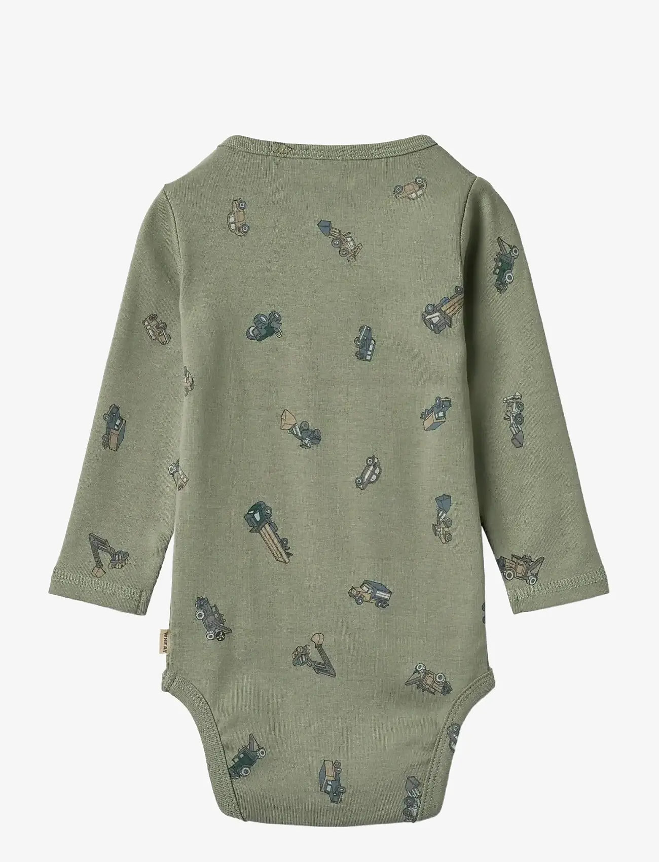 Wheat - Body L/S Freddie - langärmelige bodys - dusty green cars - 1