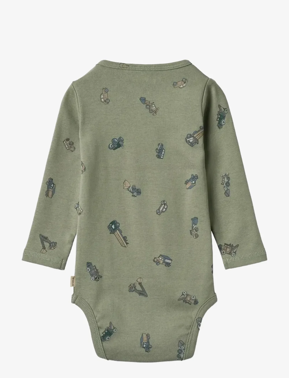 Wheat - Body L/S Freddie - langærmede bodyer - dusty green cars - 1