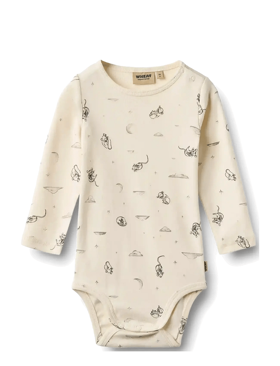 Wheat - Body L/S Freddie - långärmade bodies - dreaming mouse - 0