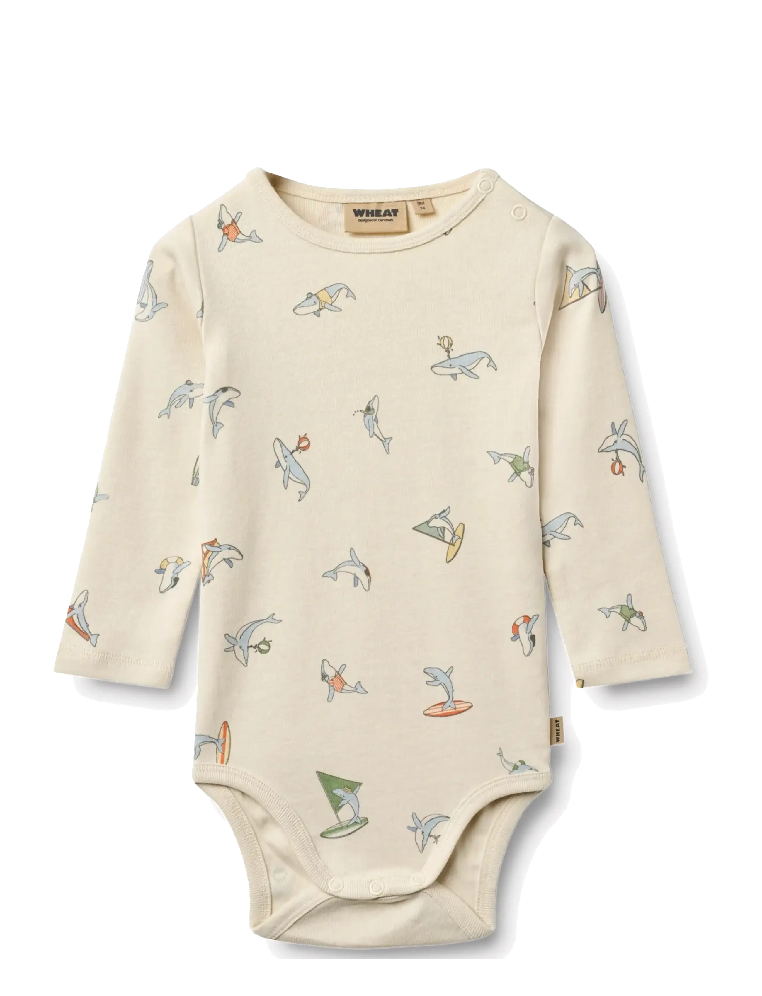 Wheat Body L/S Freddie - Bodyt - WHALE FRIENDS / cream