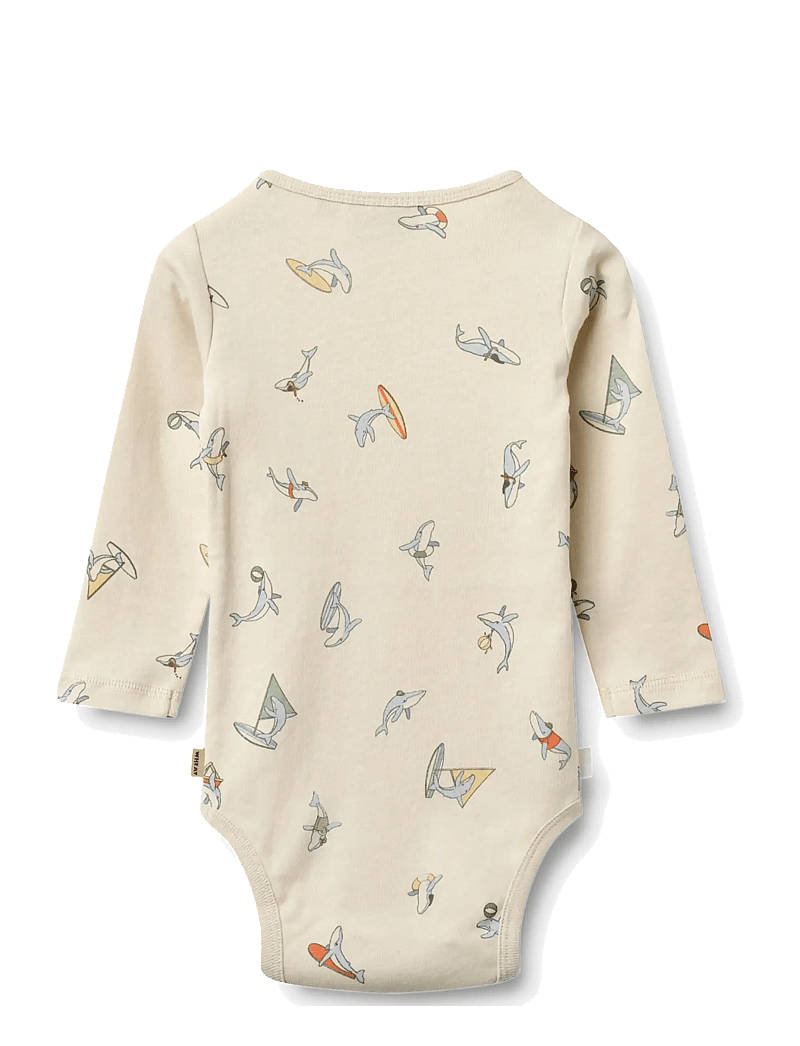 Wheat - Body L/S Freddie - smėlinukai ilgomis rankovėmis - whale friends - 1