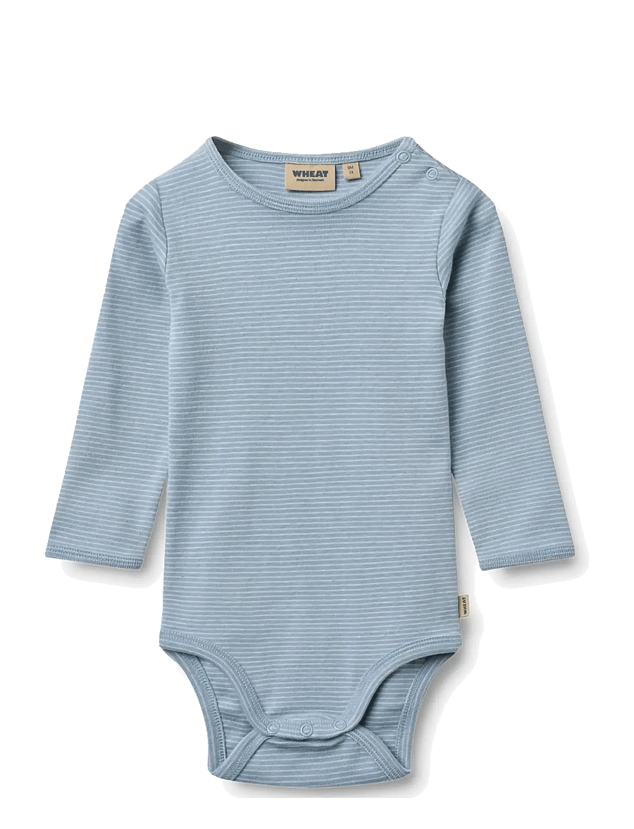 Wheat - Body L/S Berti - bodies à manches longues - faded blue stripe - 0