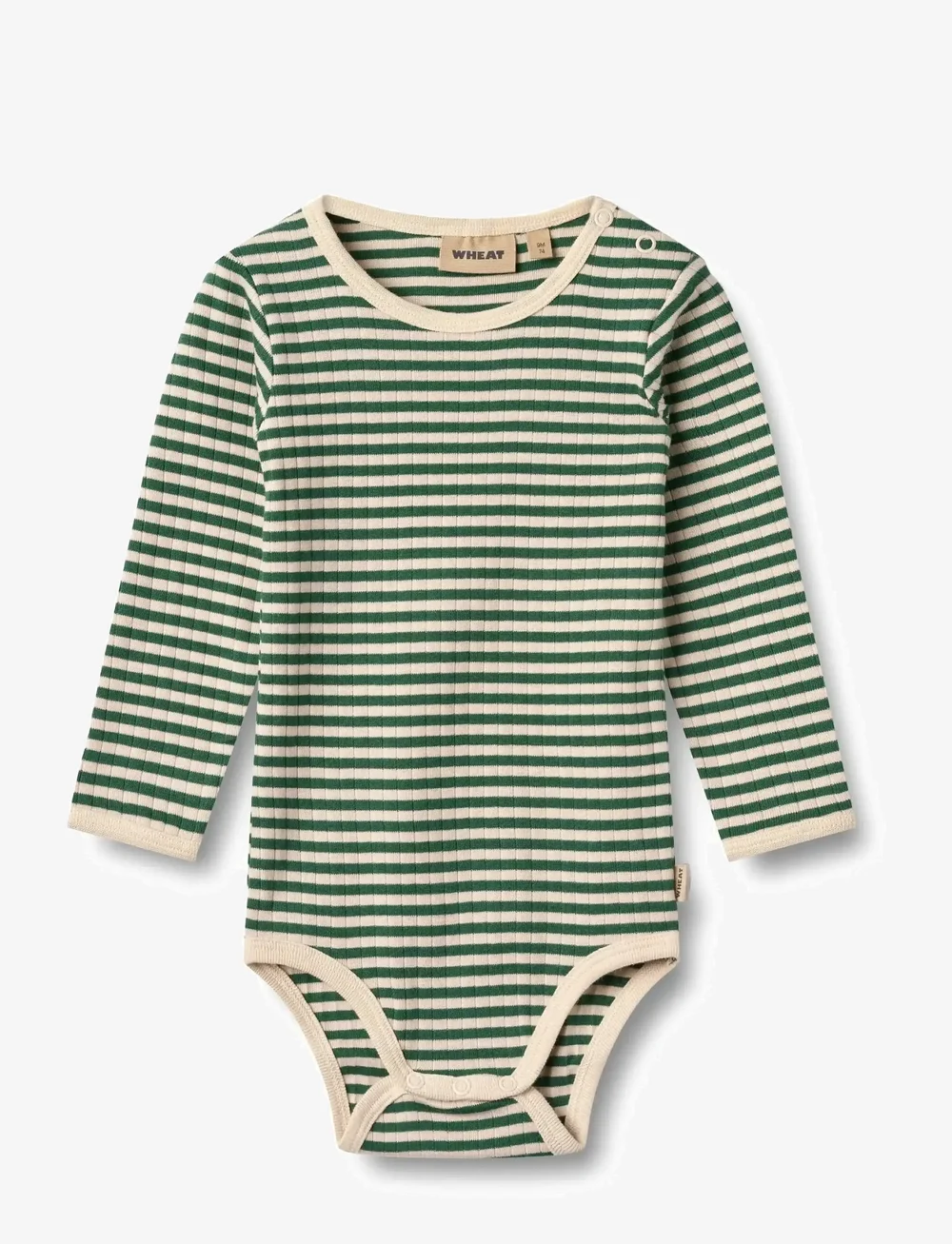 Wheat - Body L/S Berti - langærmede bodyer - green stripe - 0