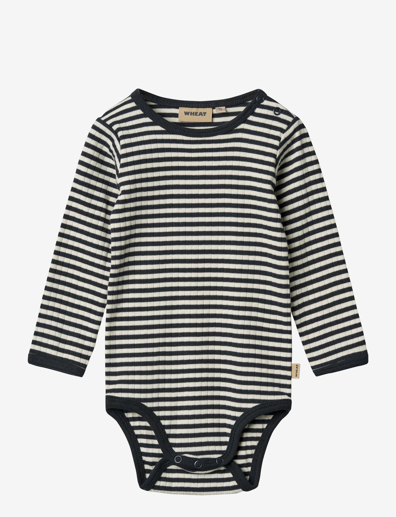Wheat - Body L/S Berti - long-sleeved bodies - navy rib stripe - 1