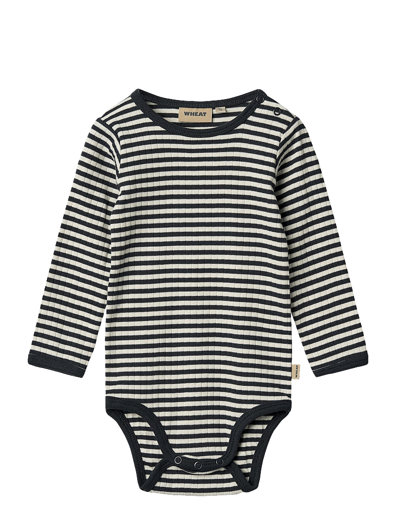 Wheat - Body L/S Berti - pikkade varrukatega bodid - navy rib stripe - 1