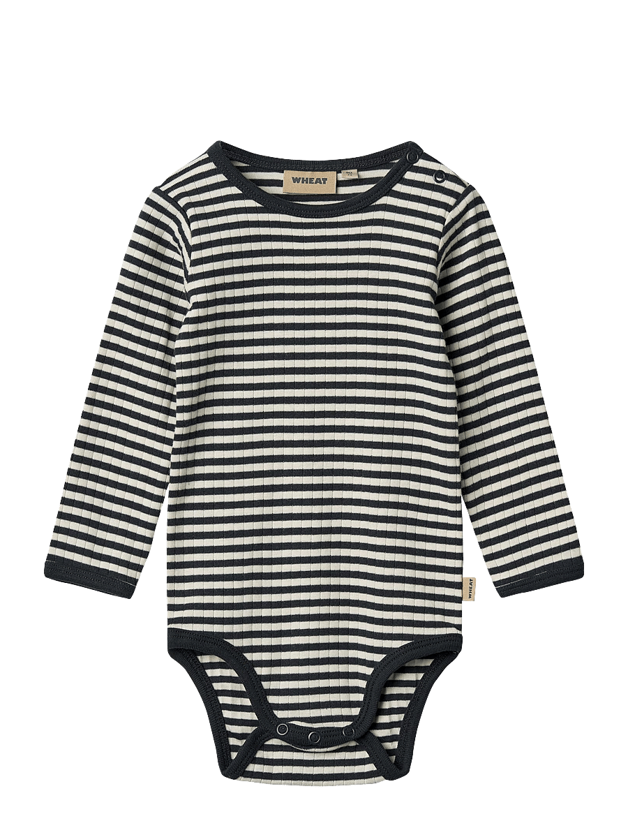 Wheat - Body L/S Berti - langärmelige bodys - navy rib stripe - 1