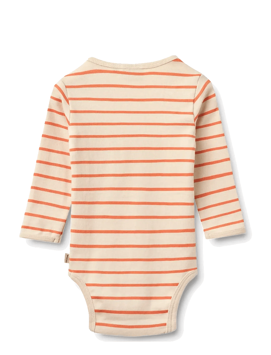 Wheat - Body L/S Berti - pikkade varrukatega bodid - orange stripe - 1