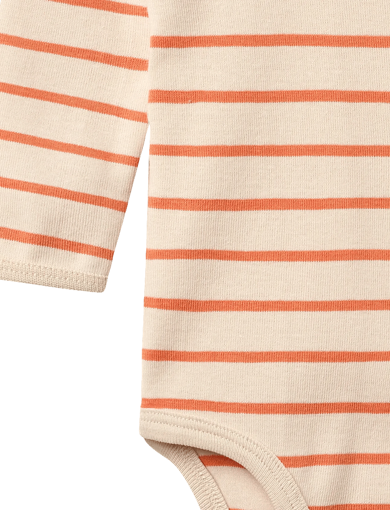 Wheat - Body L/S Berti - langærmede bodyer - orange stripe - 2