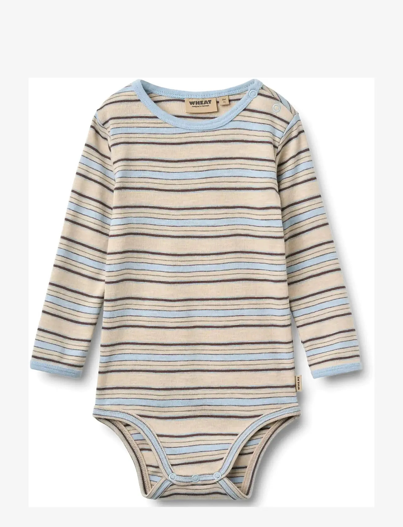 Wheat - Body L/S Berti - langærmede bodyer - multi blue stripe - 0