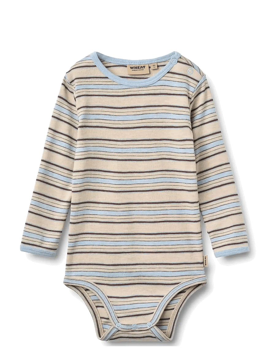Wheat - Body L/S Berti - langärmelige bodys - multi blue stripe - 0