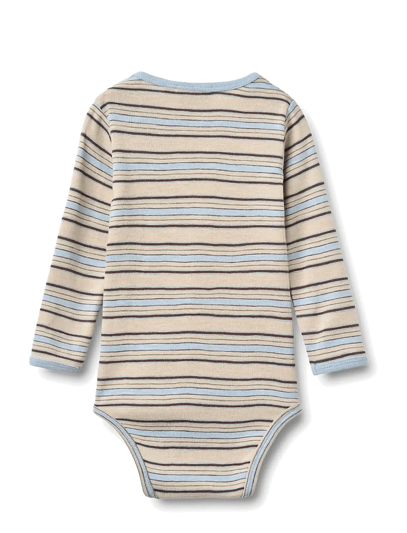 Wheat - Body L/S Berti - langærmede bodyer - multi blue stripe - 1