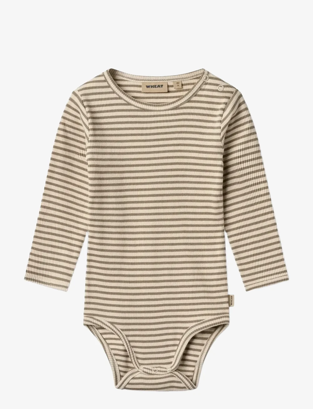 Wheat - Body L/S Berti - langermede bodyer - stone stripe - 0