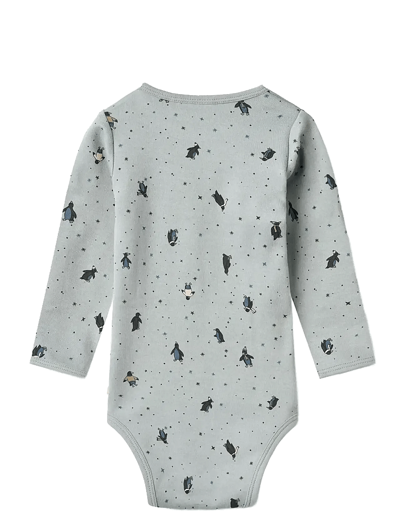 Wheat - Body L/S Berti - pikkade varrukatega bodid - soft rain penguins - 1