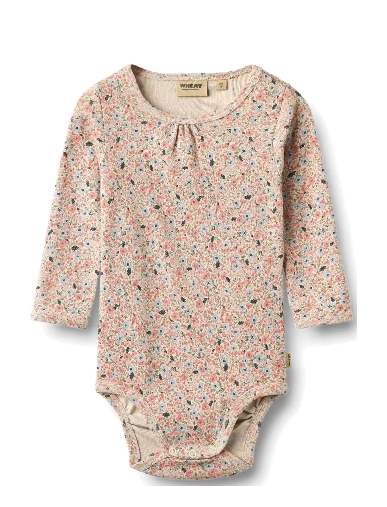 Wheat Body L/S Liv - Kleidung - GREY CLOUD FLOWERS / cream