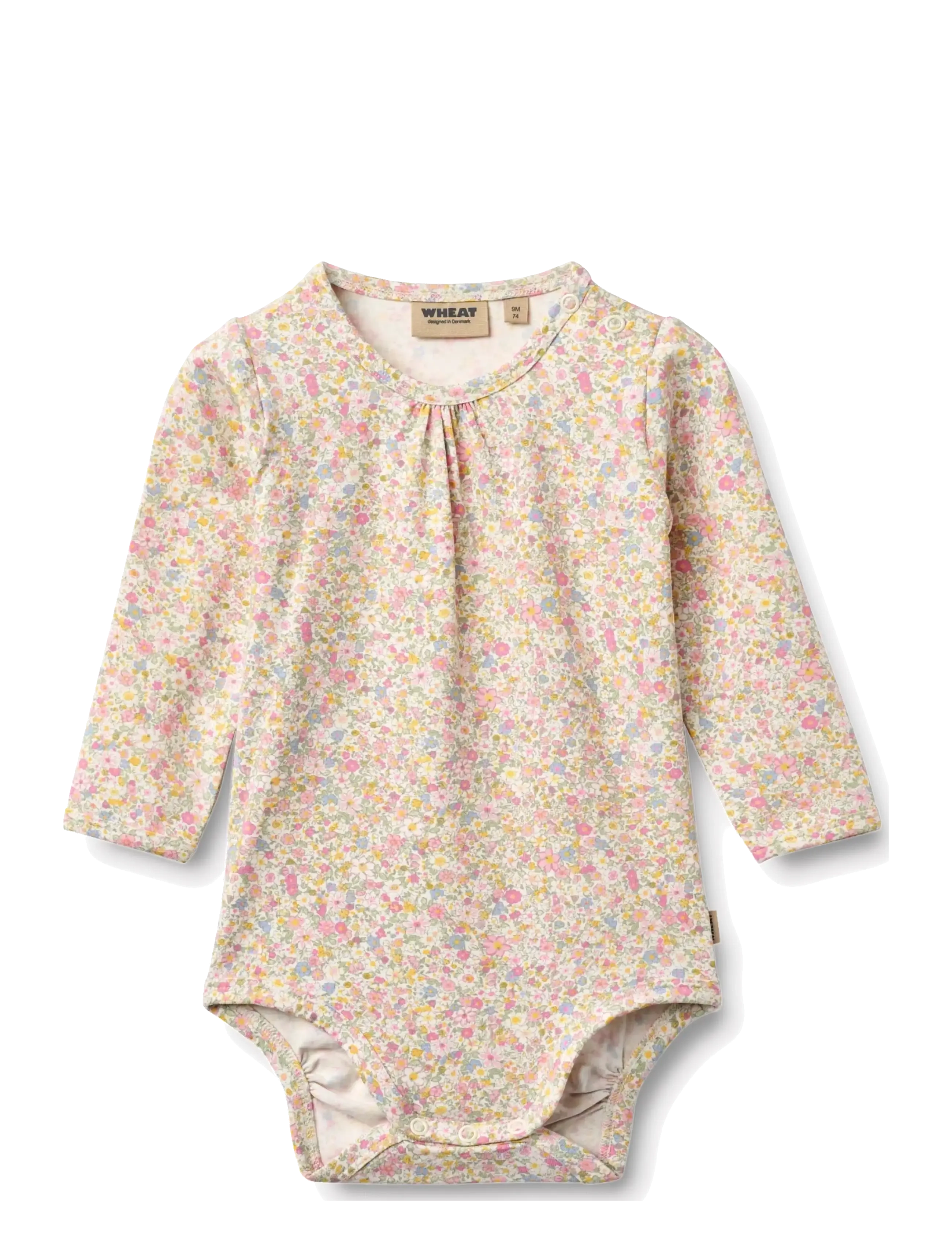 Wheat Body L/S Liv - Baby 44-92 - BLUSH FLOWER MEADOW / pink/rose