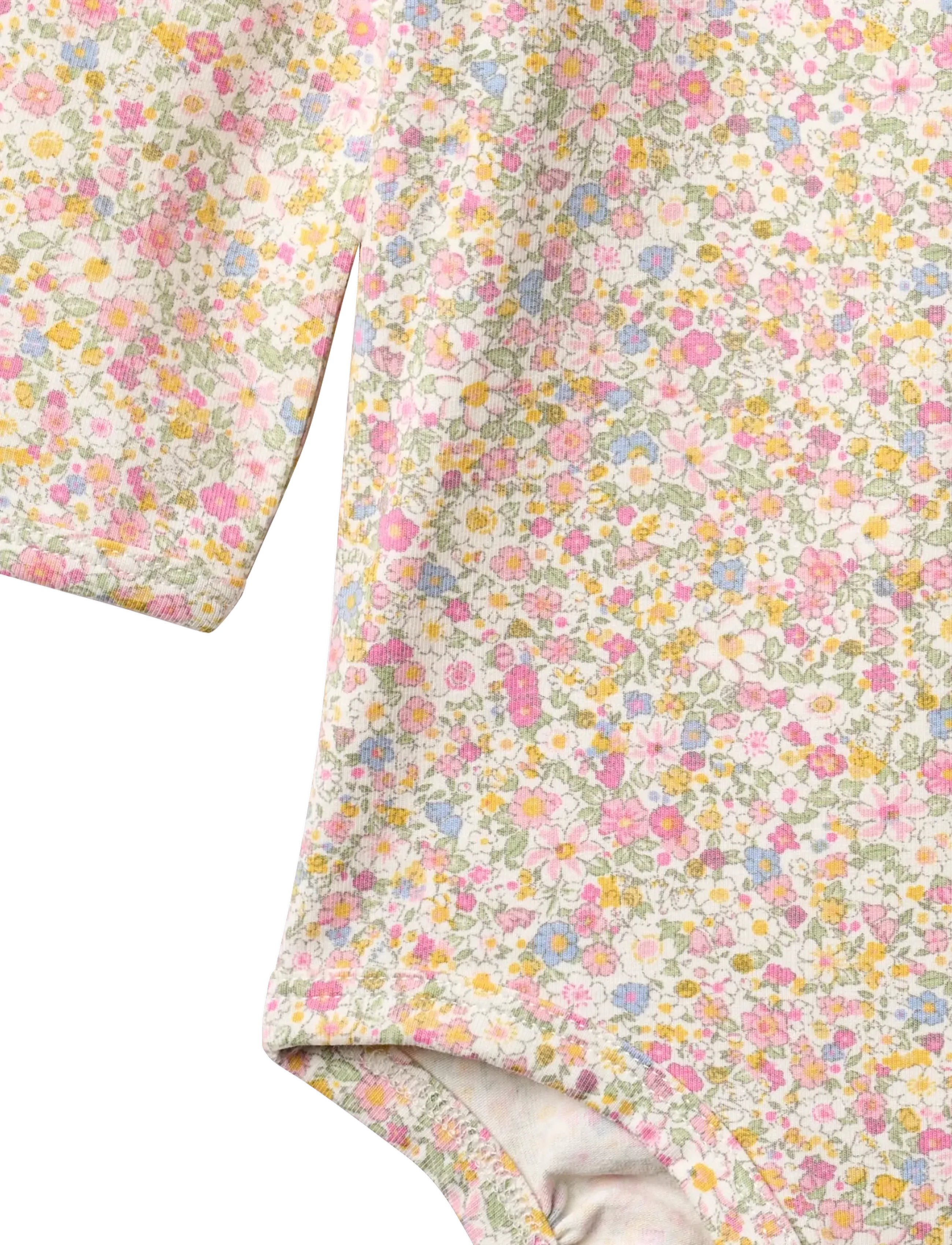 Wheat - Body L/S Liv - langerma samfellur - blush flower meadow - 2
