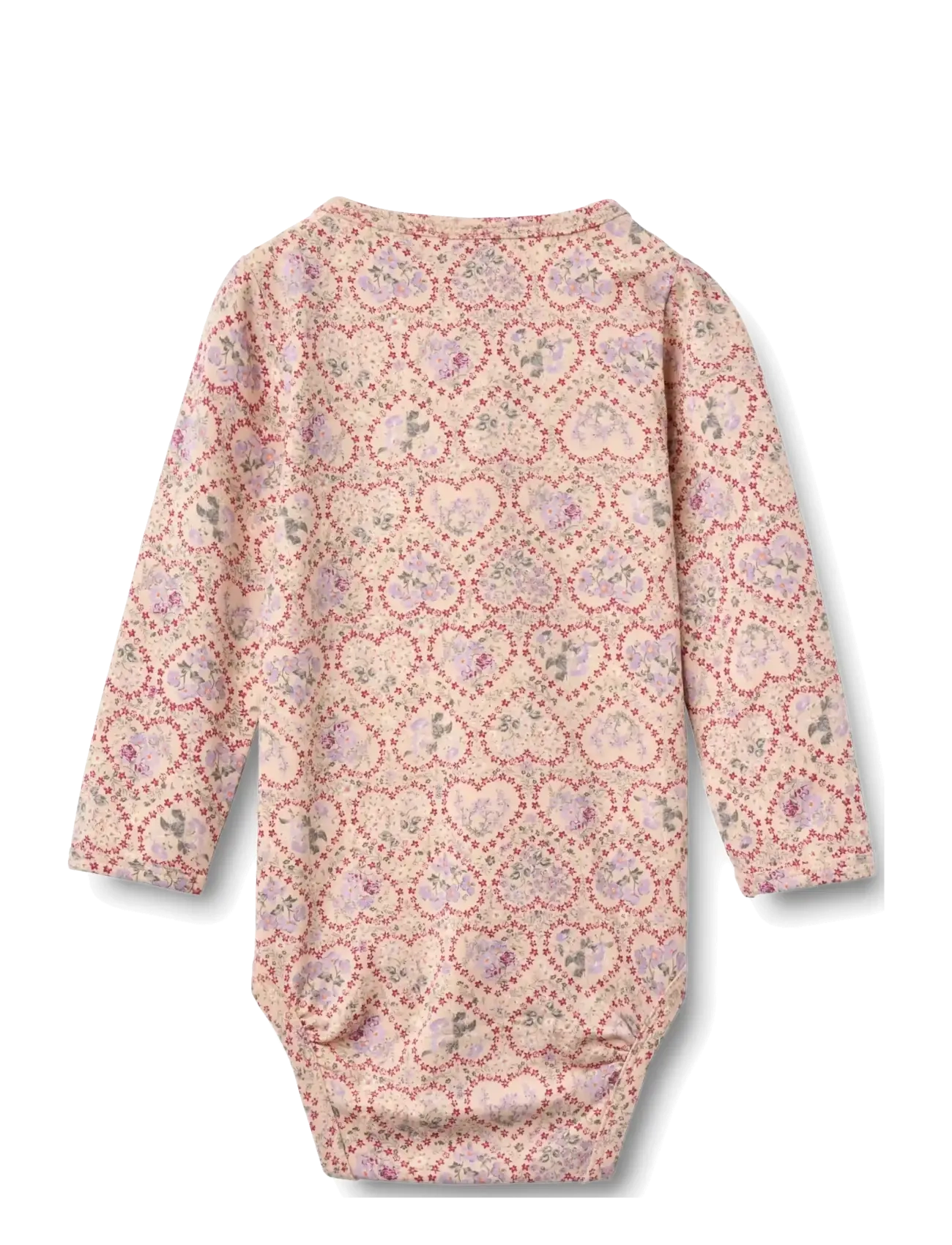 Wheat - Body L/S Liv - pikkade varrukatega bodid - magenta heart flowers - 1