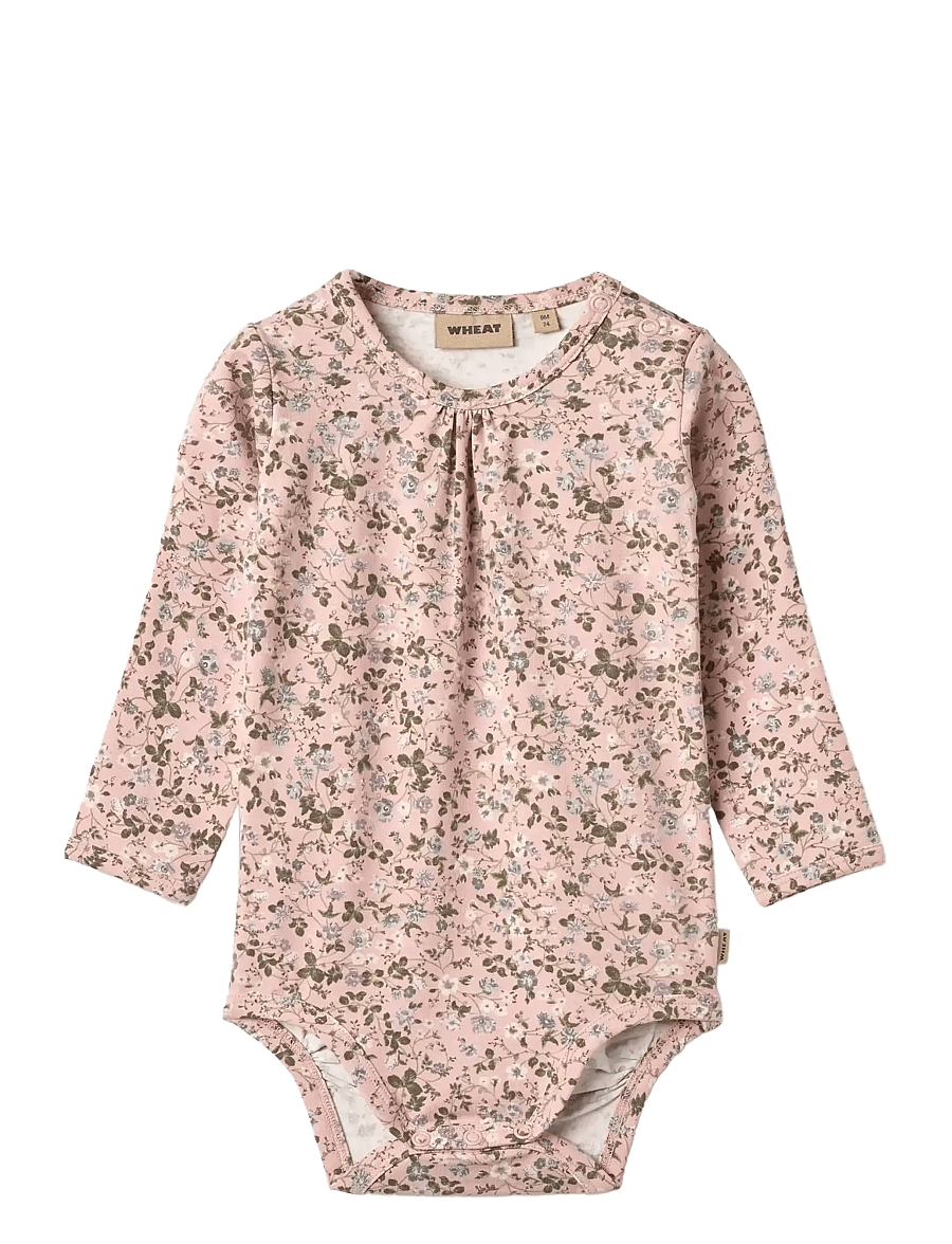 Wheat - Body L/S Liv - pikkade varrukatega bodid - rose powder flowers - 0