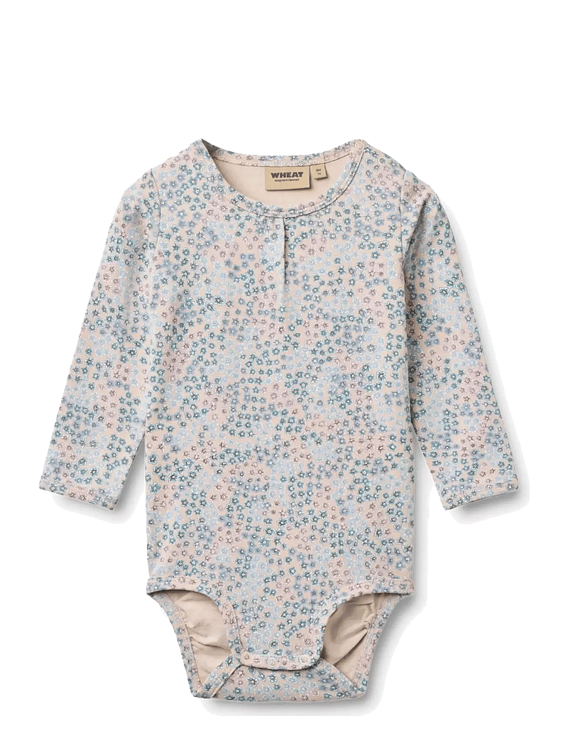 Wheat - Body L/S Liv - langärmelige bodys - powder blue flowers - 0