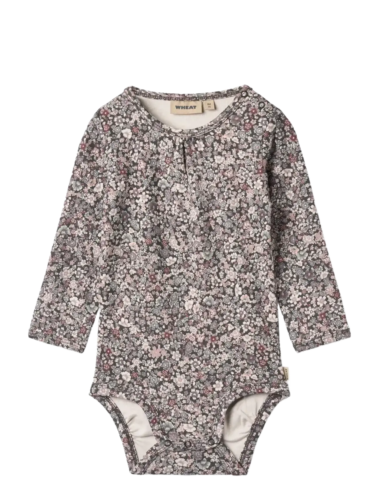 Wheat Body L/S Liv - Pikkade varrukatega bodid - PURPLE STONE FLOWERS / pink/rose
