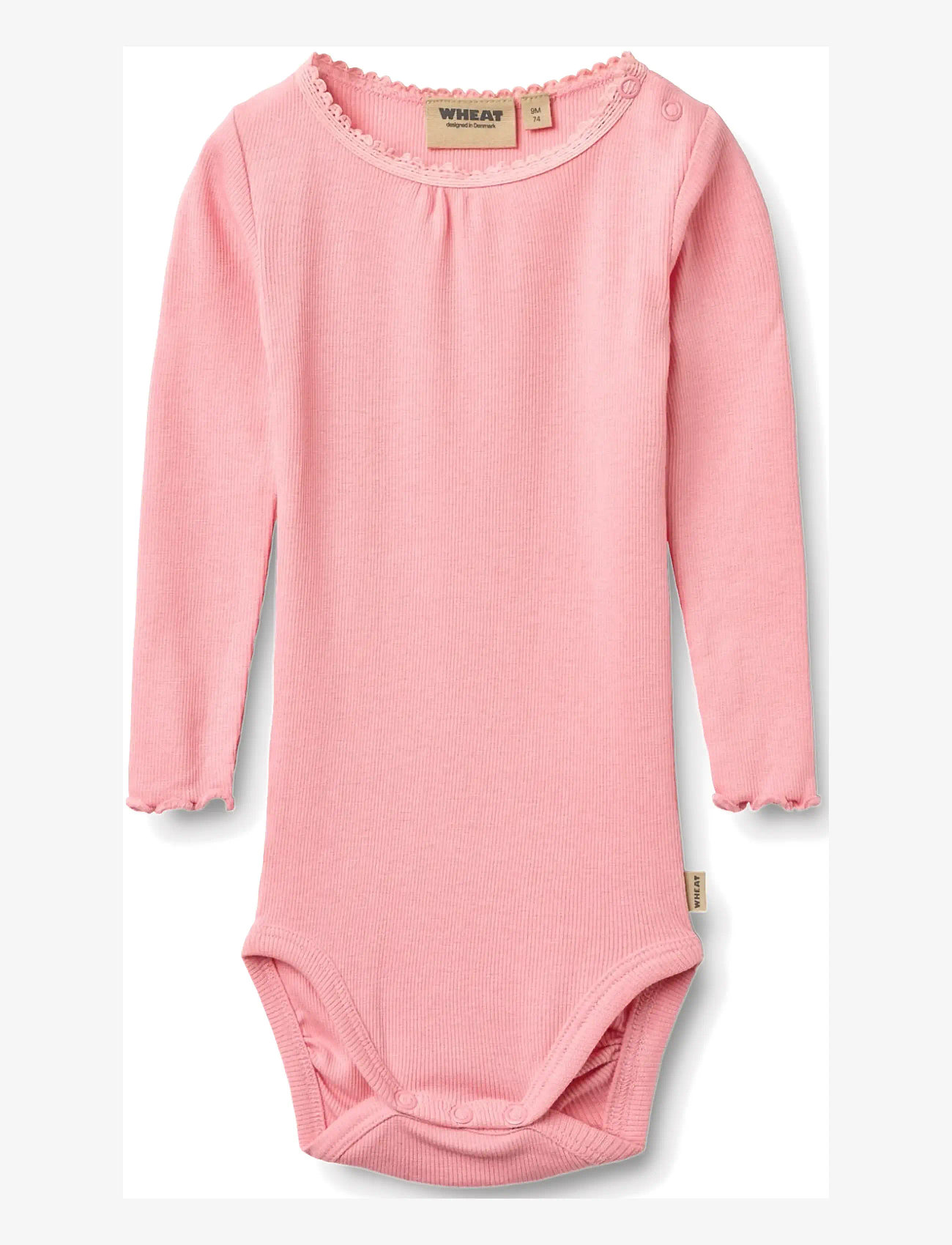 Wheat - Rib Body L/S Lotta - langærmede bodyer - bubblegum - 0