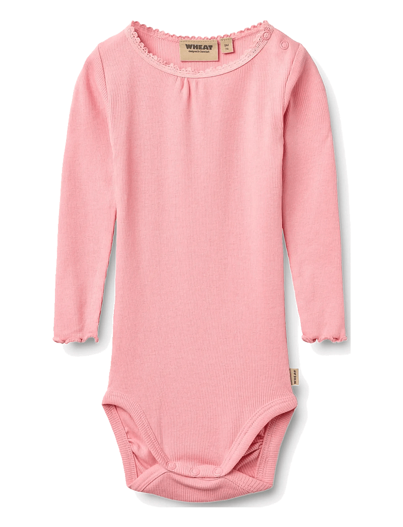 Wheat - Rib Body L/S Lotta - langärmelige bodys - bubblegum - 0