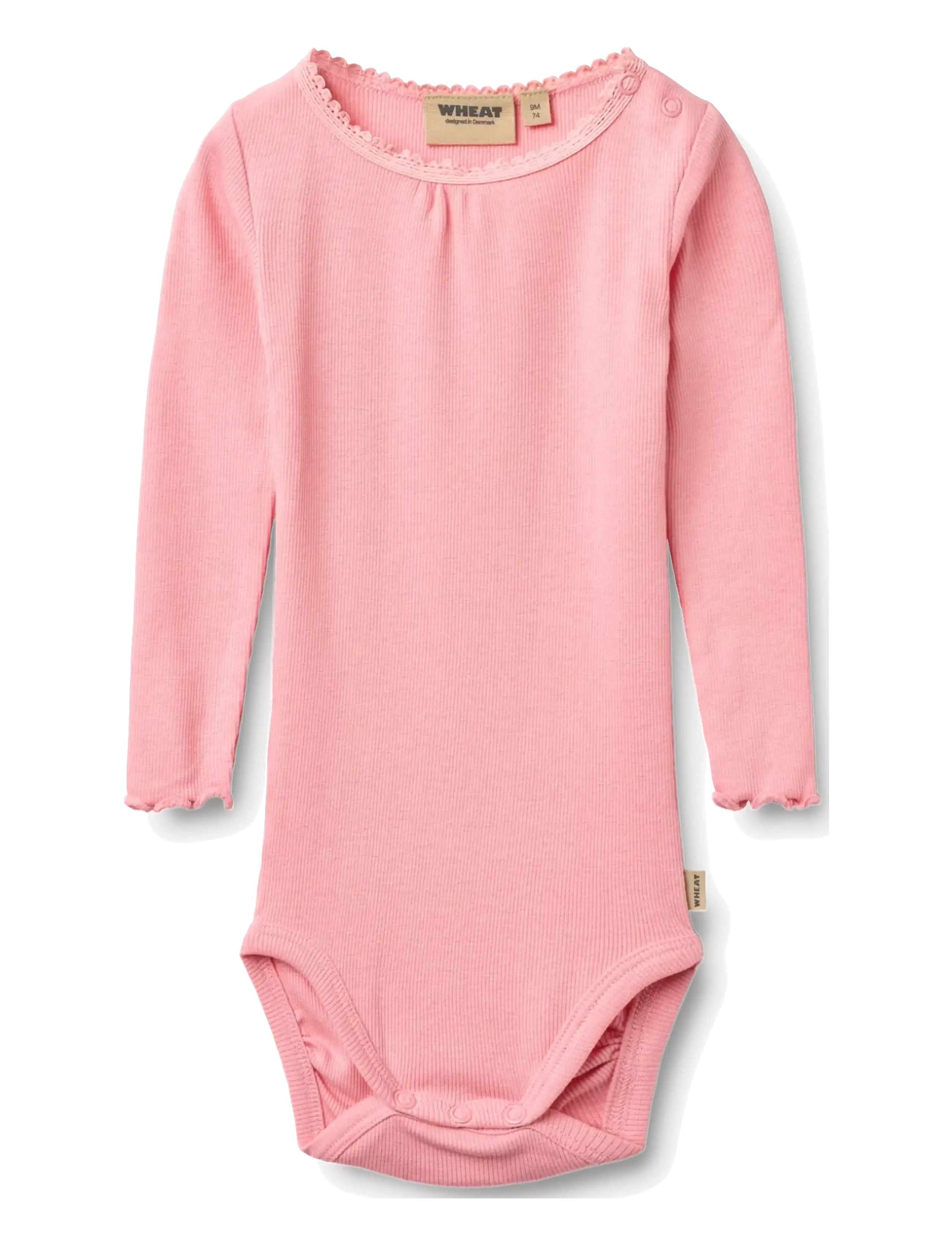 Wheat Rib Body L/S Lotta - Tøj - BUBBLEGUM / pink/rose