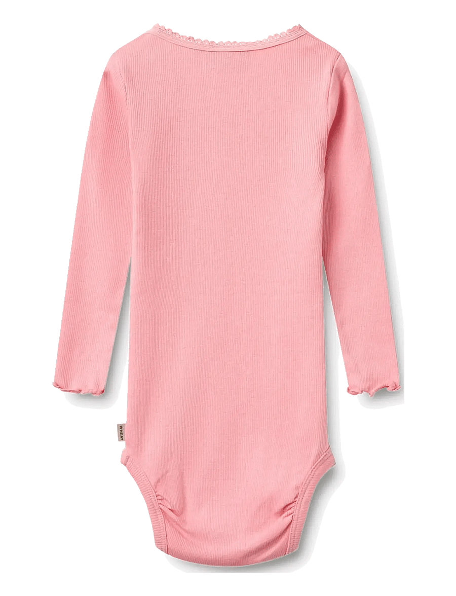 Wheat - Rib Body L/S Lotta - langärmelige bodys - bubblegum - 1