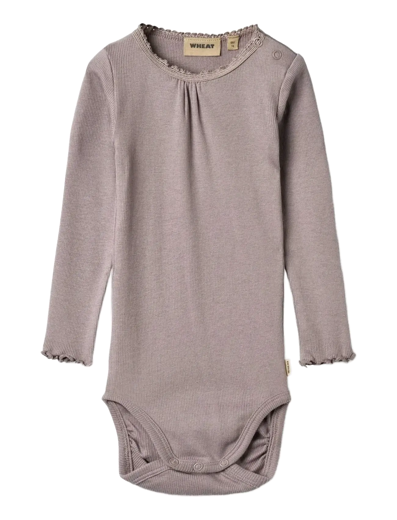 Wheat Rib Body L/S Lotta - Tøj - DUSTY PURPLE / purple