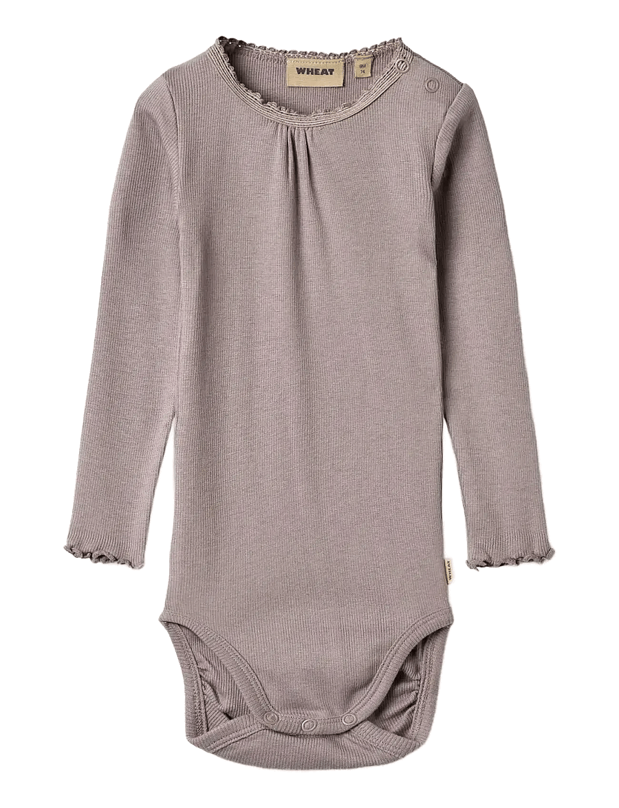 Wheat - Rib Body L/S Lotta - pikkade varrukatega bodid - dusty purple - 0
