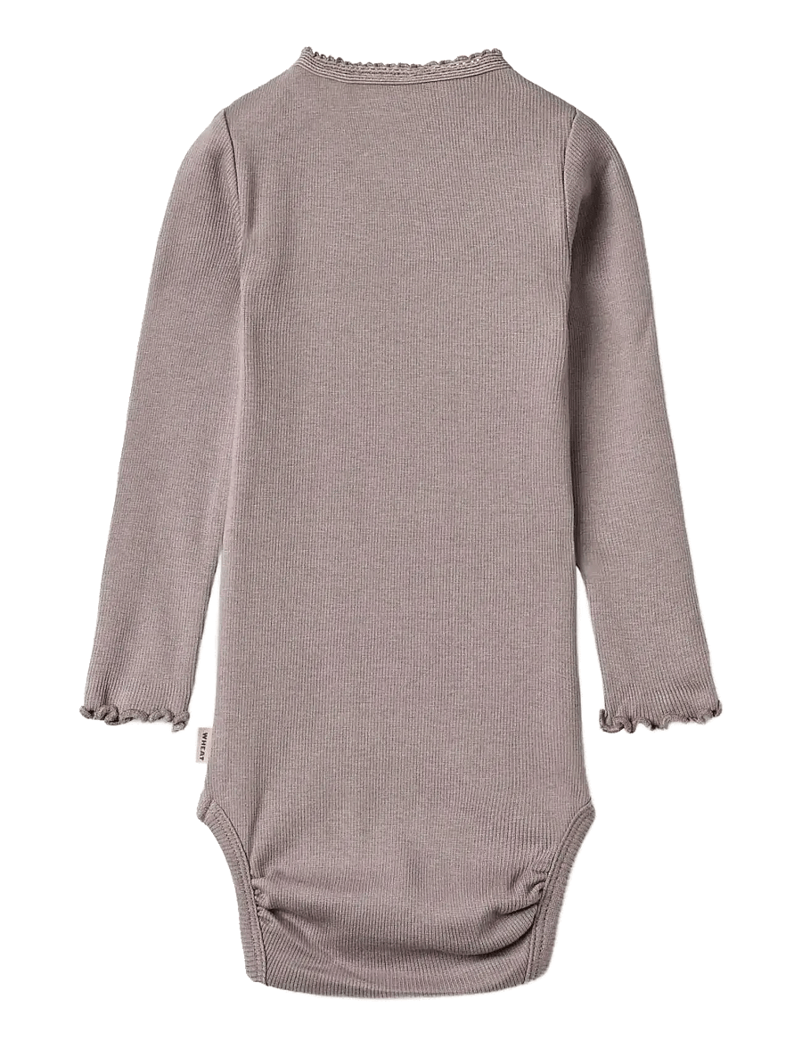 Wheat - Rib Body L/S Lotta - pikkade varrukatega bodid - dusty purple - 1