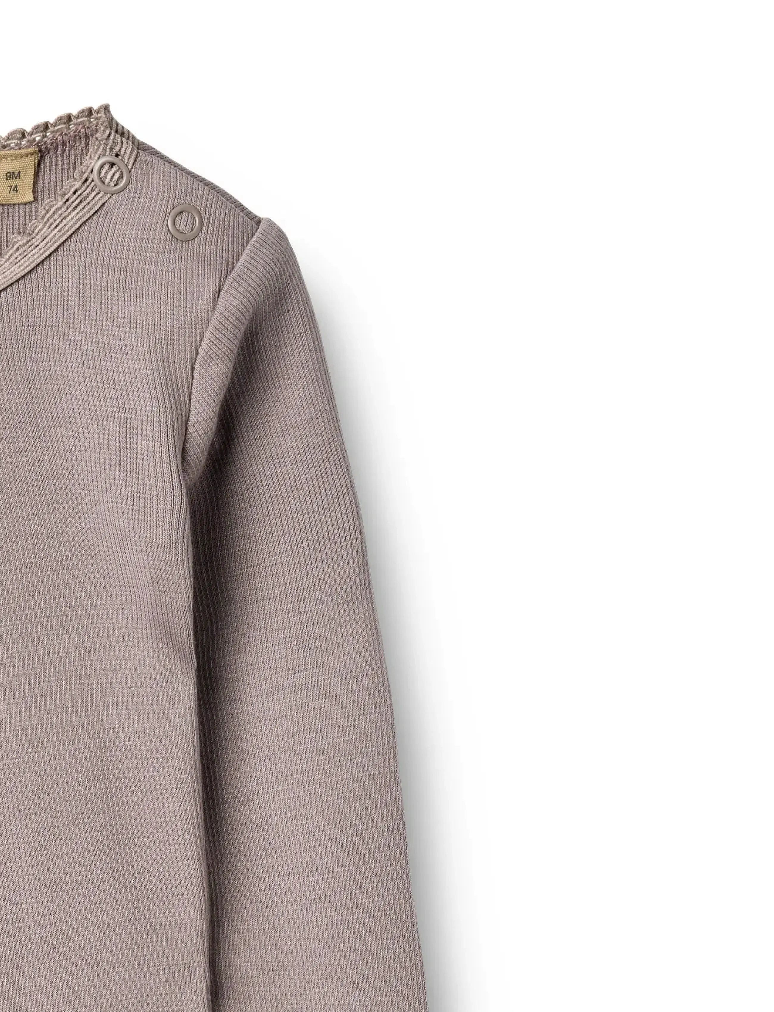 Wheat - Rib Body L/S Lotta - langærmede bodyer - dusty purple - 2