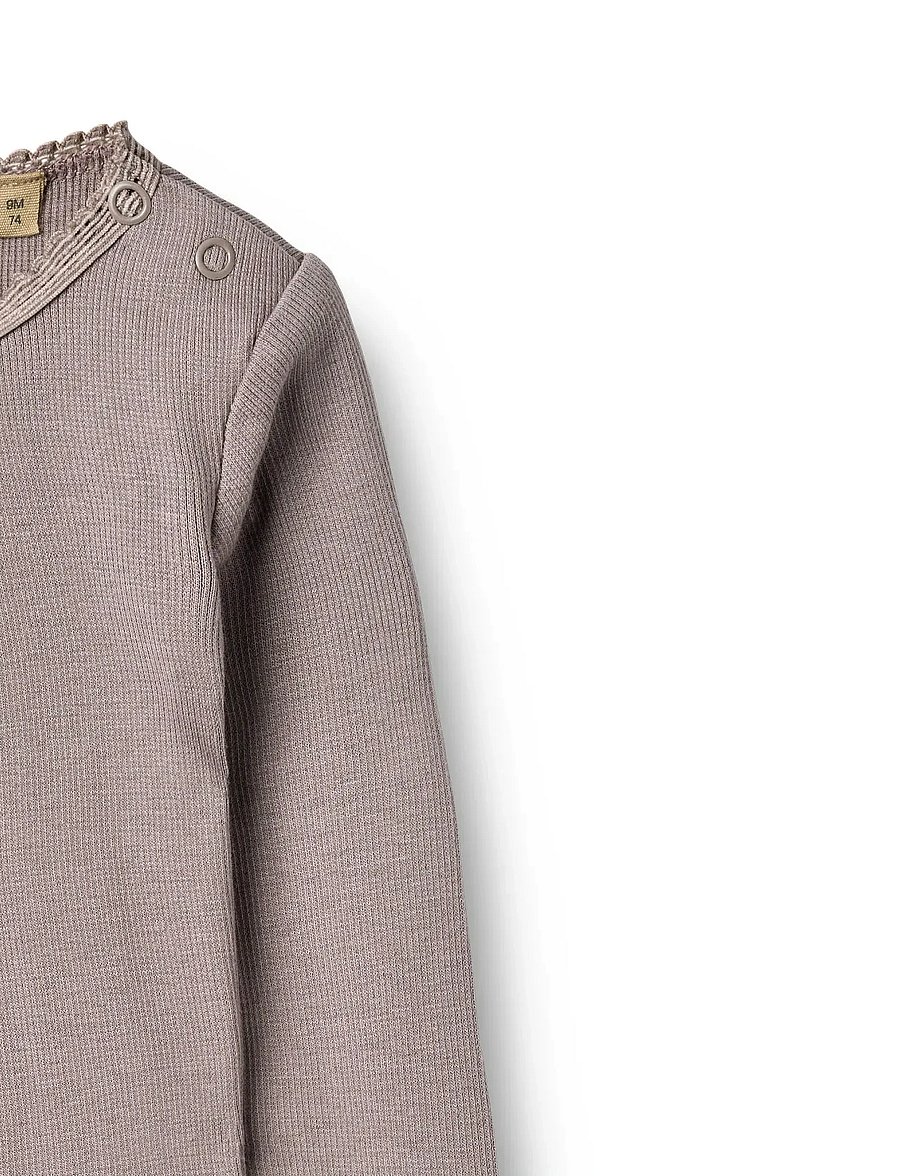Wheat - Rib Body L/S Lotta - pikkade varrukatega bodid - dusty purple - 2
